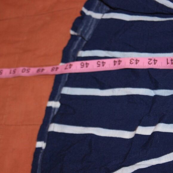 Zara Navy Blue & White Stripes Button Details midi Dress Women's Size M - Picture 12 of 13